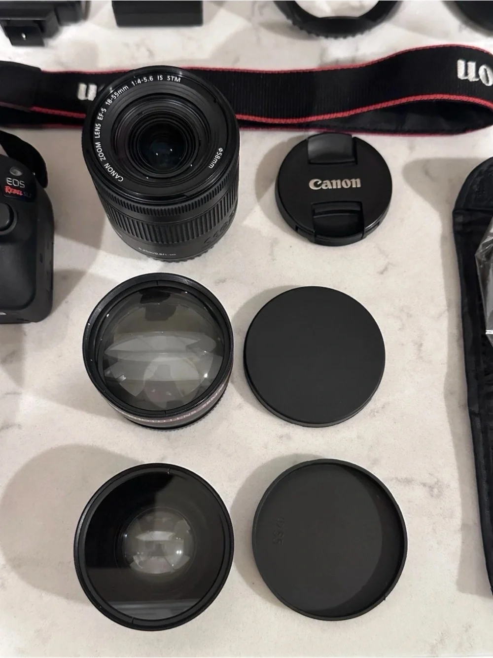 Canon DSLR Camera Body in Black with Red Accent
